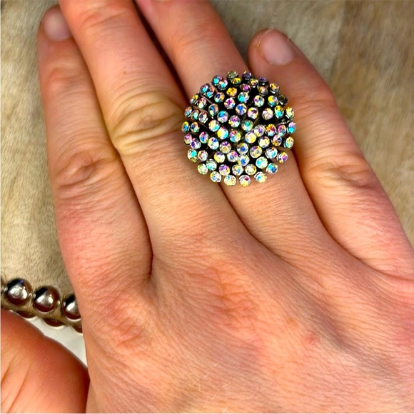 Stunning AB Crystal Bracelet and Ring Set - Picture 2 of 5